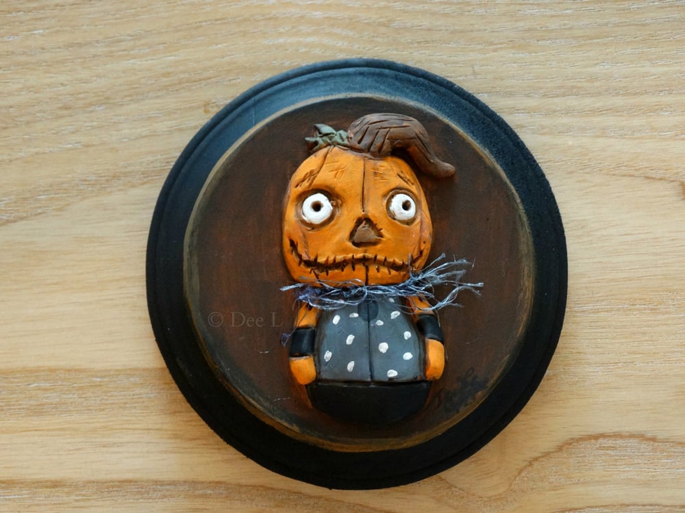 Image of Pumpkinhead - Original Halloween Folk Art Clay Sculpture