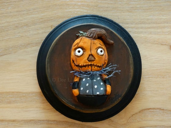 Image of Pumpkinhead - Original Halloween Folk Art Clay Sculpture
