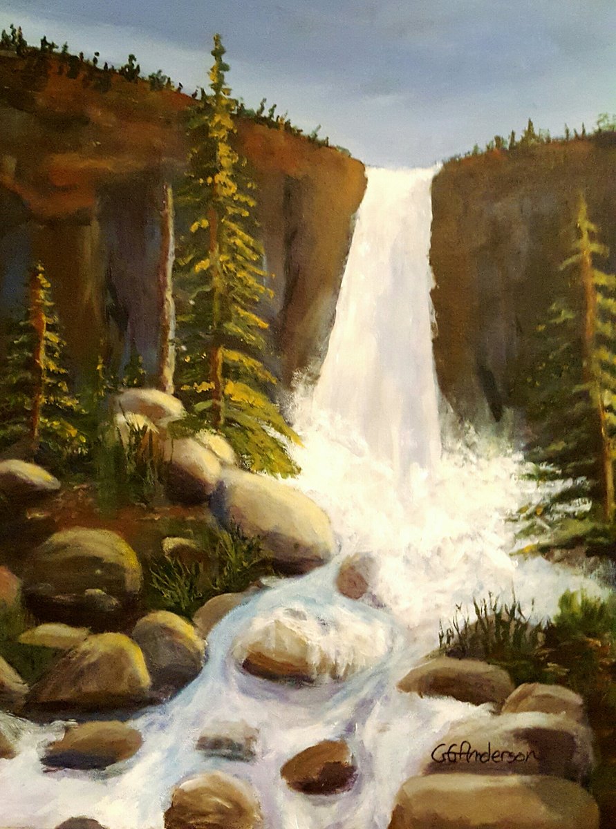 Mountain Waterfall | Painting With A Stroke