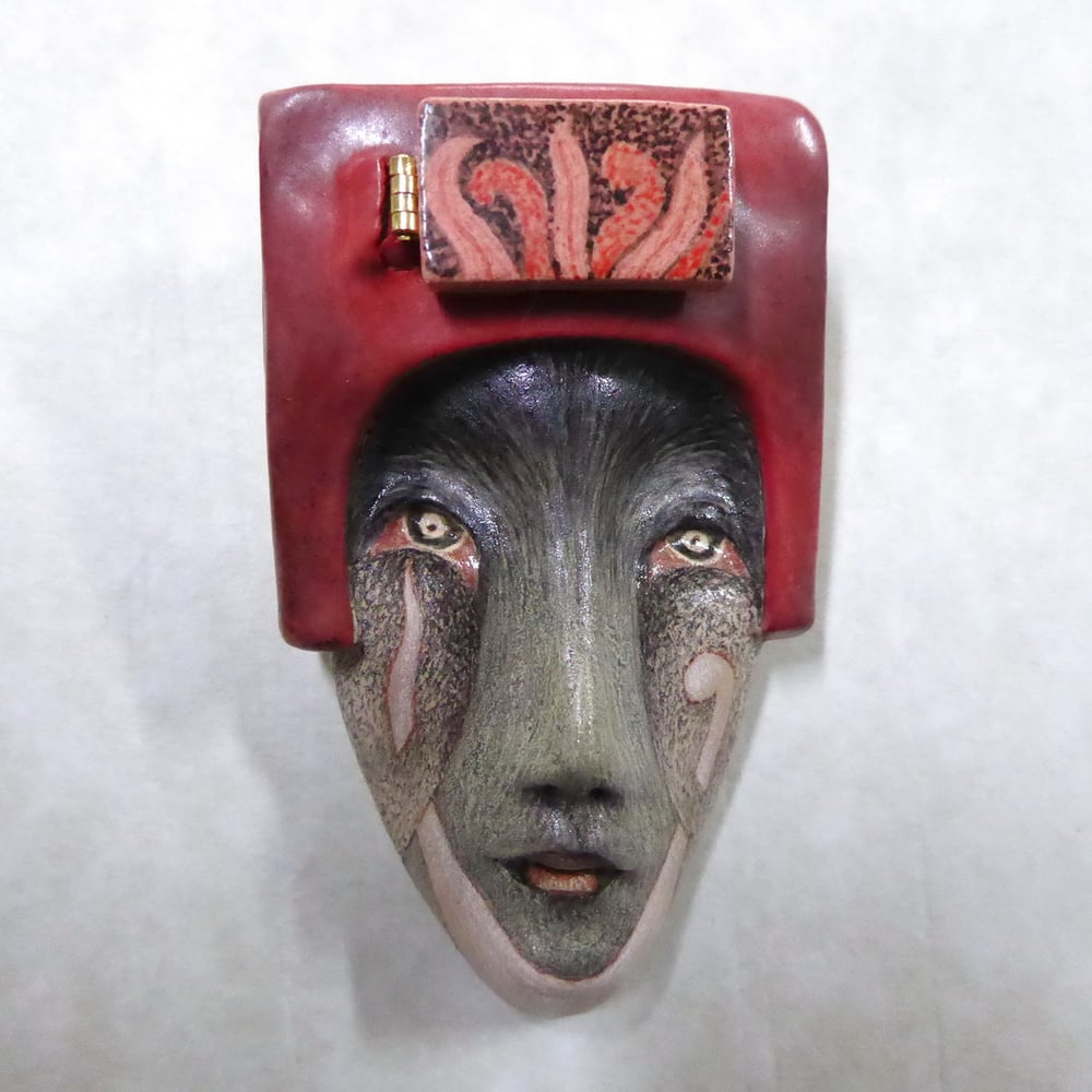 Image of Why Not? - Stoneware Mask Sculpture, Original Mask Art, Art to Wear