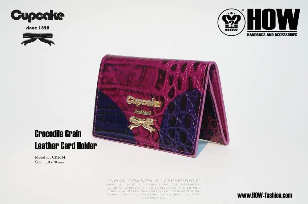 Image of Crocodile grain leather Card Holder [CK2034]