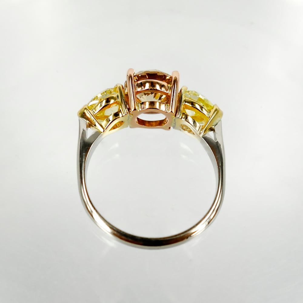 Image of 2.17ct Champagne Diamond & Fancy Yellow Diamond Engagement Ring