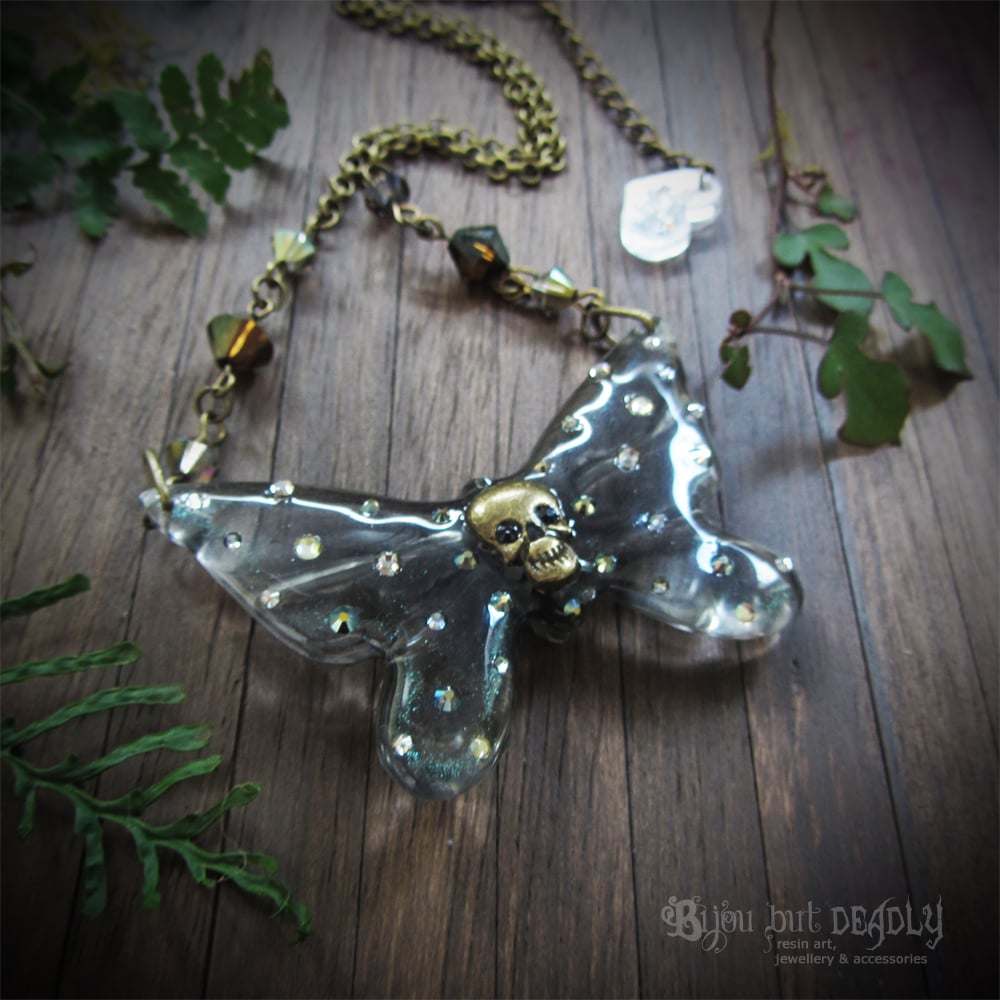 Ghost Skull Butterfly Necklace - Small