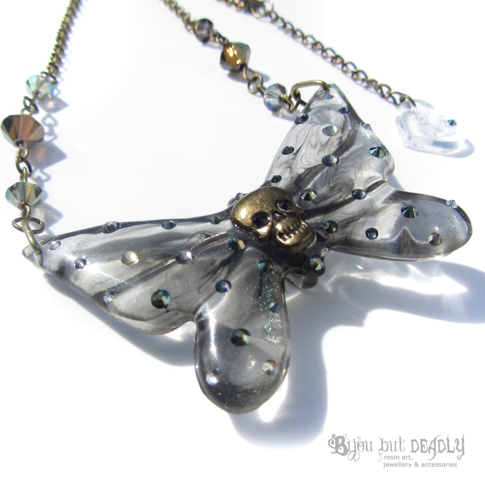 Ghost Skull Butterfly Necklace - Small