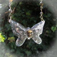 Image 1 of Ghost Skull Butterfly Necklace - Small