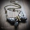 Black Spiked Butterfly Necklace - Small