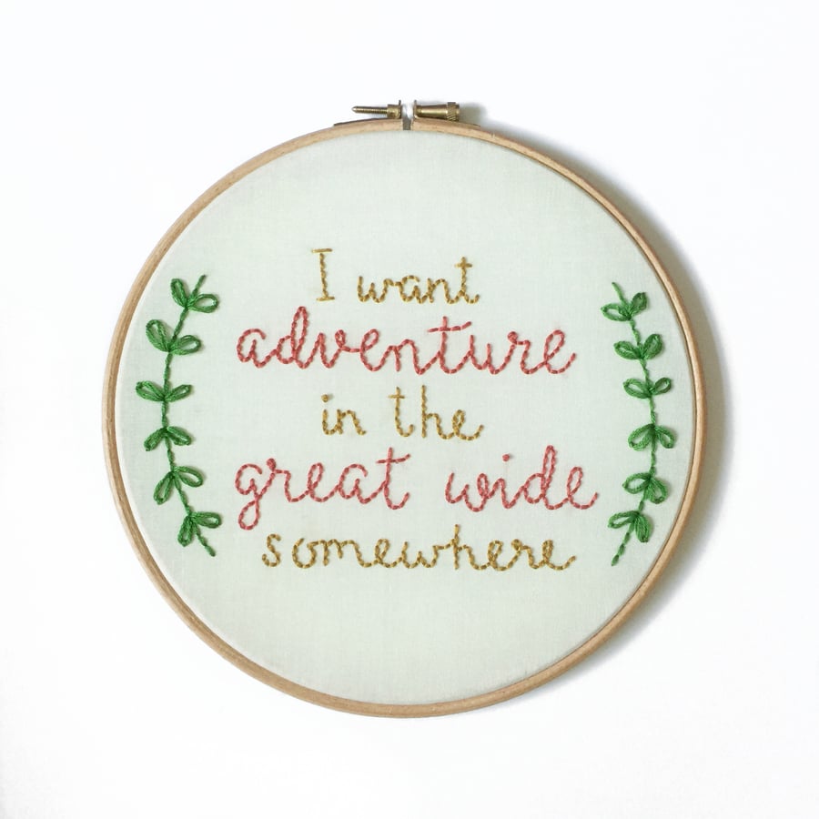 Image of Adventure Embroidery Hoop