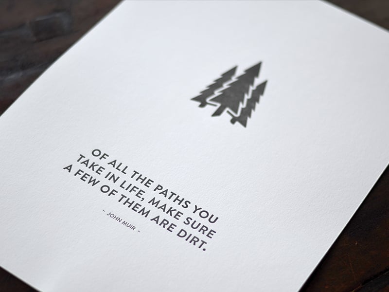 Image of John Muir - Of All The Paths You Take Letterpress Poster - Pines