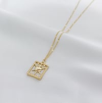 Image 1 of Three of Swords Tarot Card Necklace 