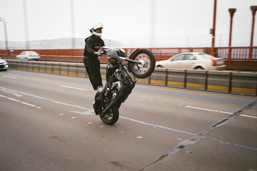 Image of Harley Wheelie Print