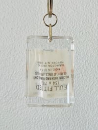Image 7 of vintage linen hangtag label Vera Neumann Burlington sheet made in USA courtneycourtney keychain 