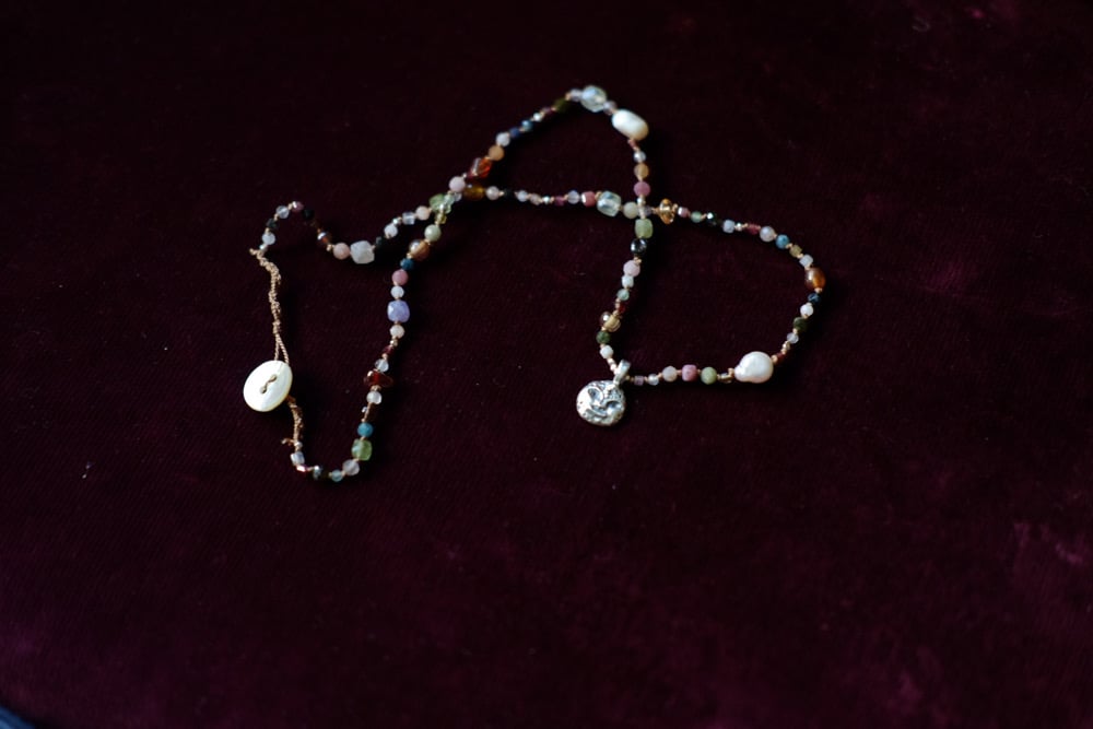 Image of peaceful moon ~ crystal beaded necklace