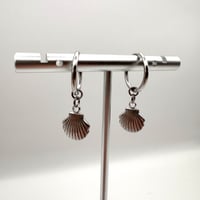 Image 3 of Shell Huggie Earrings