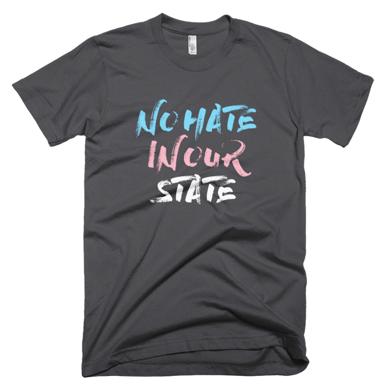 Image of No Hate In Our State T-Shirt in Asphalt