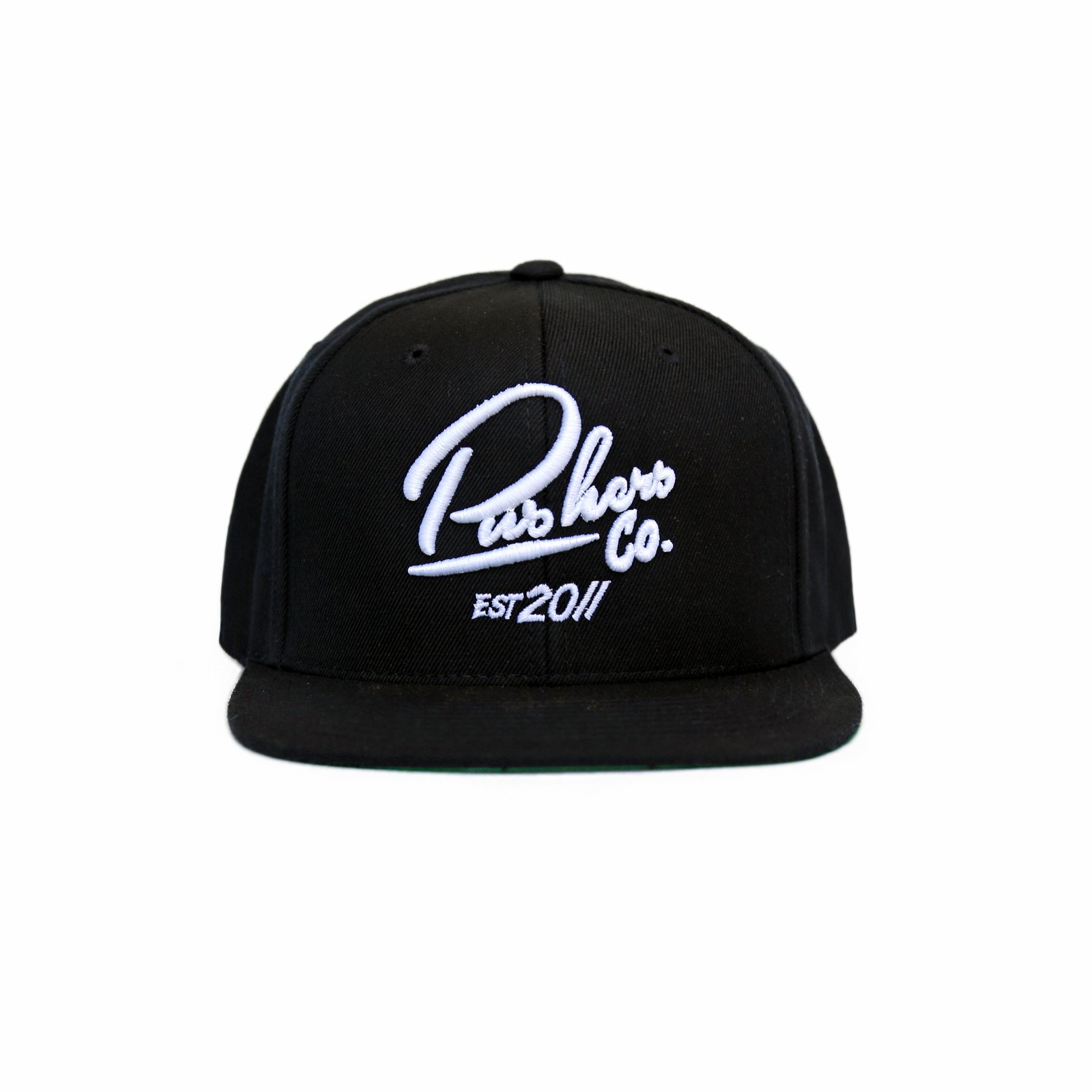 black curved brim hat