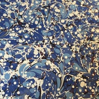 Image 4 of Marbled Paper #52 modern blue floral 