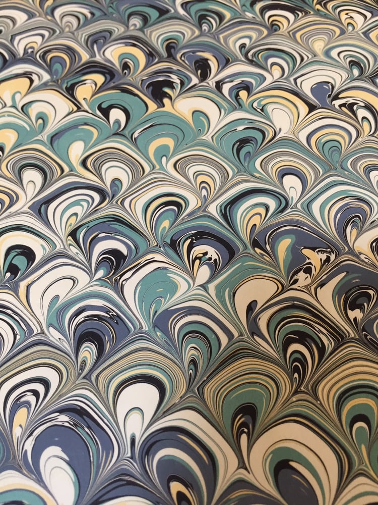 Image of Marbled Paper #5 'Sea Shells' Marbled Paper