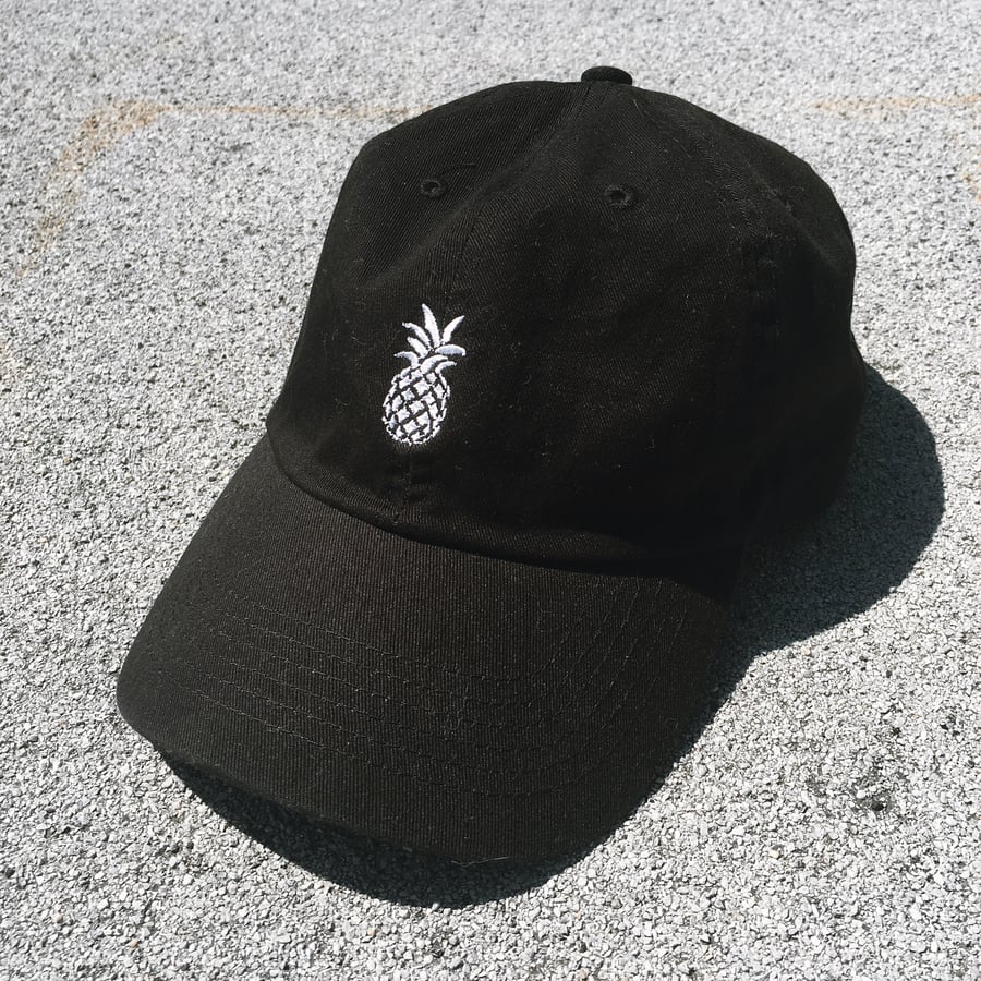 Image of Dancing Pineapple Black 6 Panel Hat