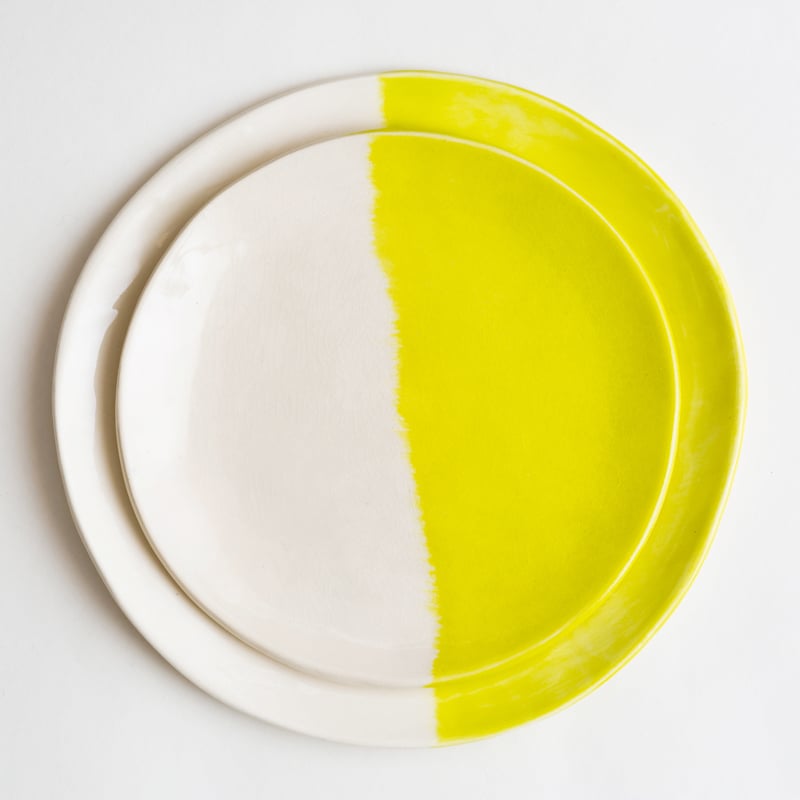 Image of Chartreuse Ceramic  Dinner & Salad Plate Set