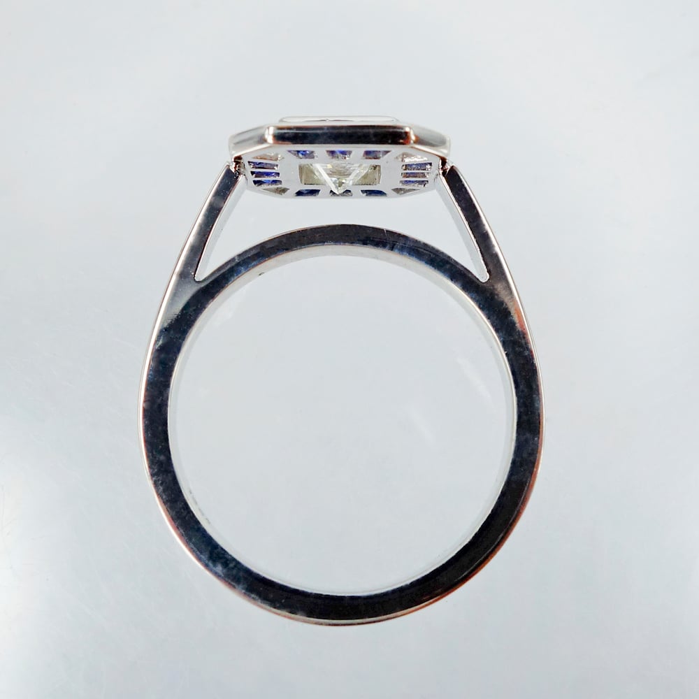 Image of 18ct White Gold Art Deco Engagement Ring.