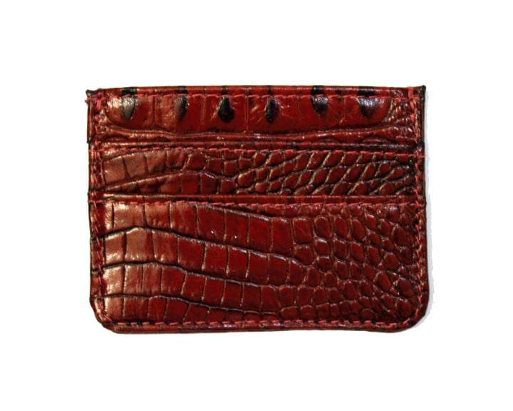 Image of Red Gator Leather Card Holder