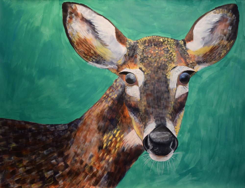 Image of Original Deer painting by Natalie Wright Wildlife Art Acrylic on paper