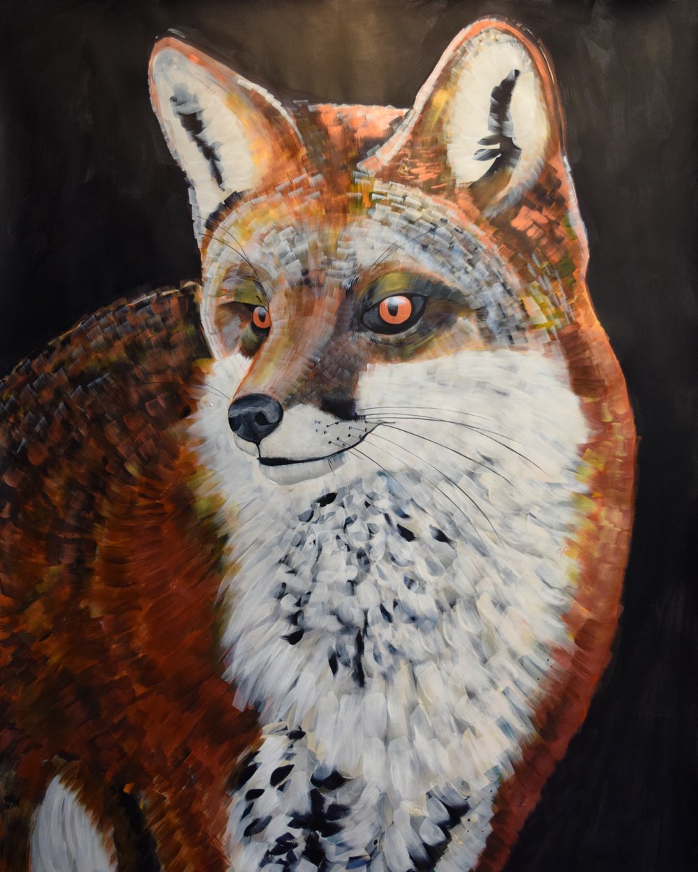 Image of Original Fox Painting by Natalie Wright Wildlife Fine Art Large scale art