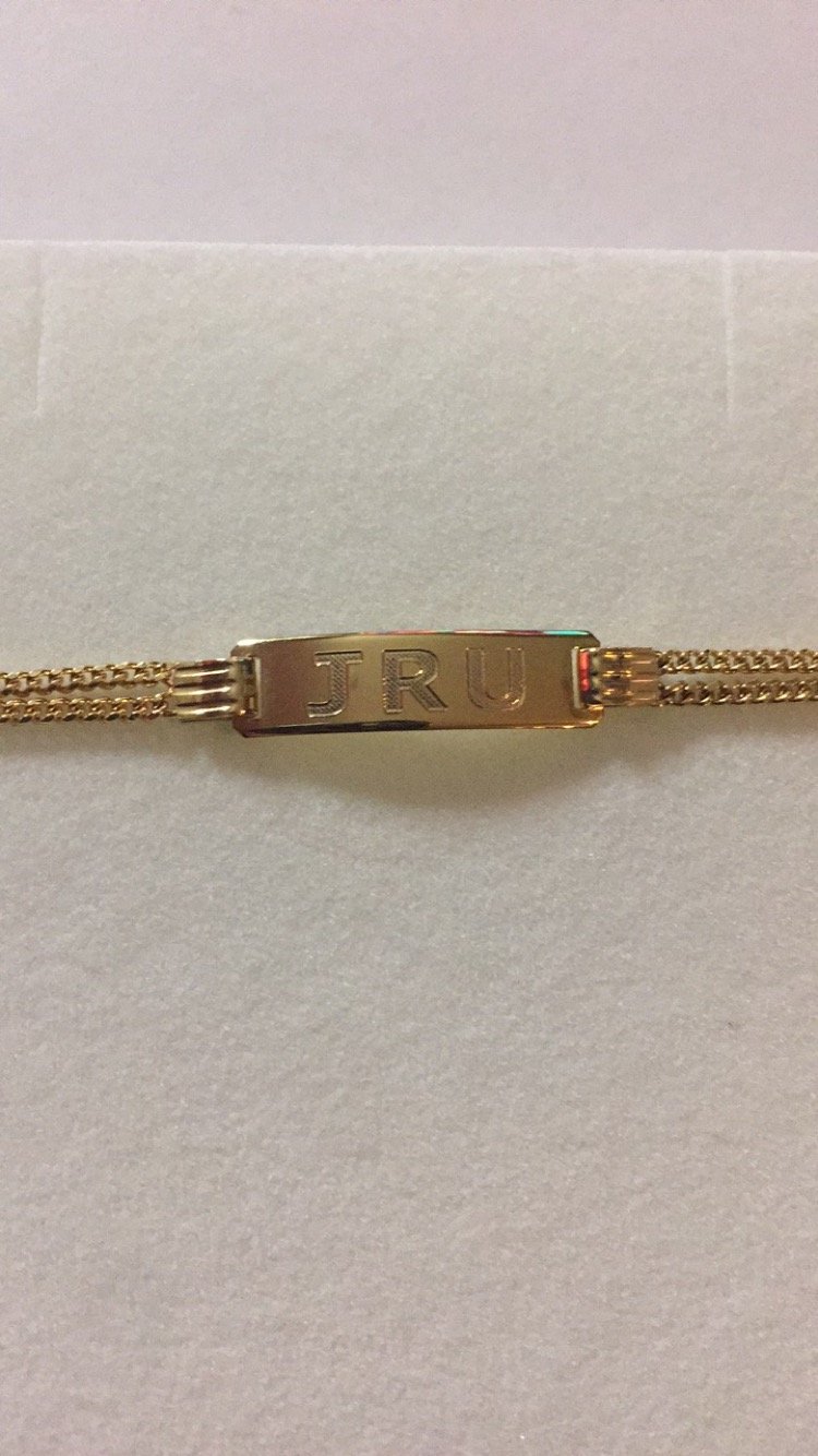 Image of Engrave your baby's bracelet 14k gold