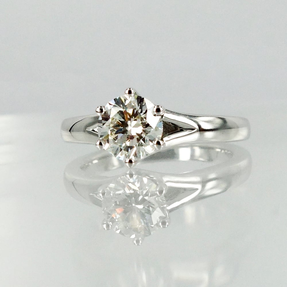 Image of 18ct White Gold Solitaire Diamond Ring