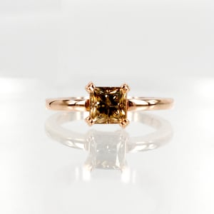 Image of 18ct Rose Gold Champagne Diamond Solitaire Ring