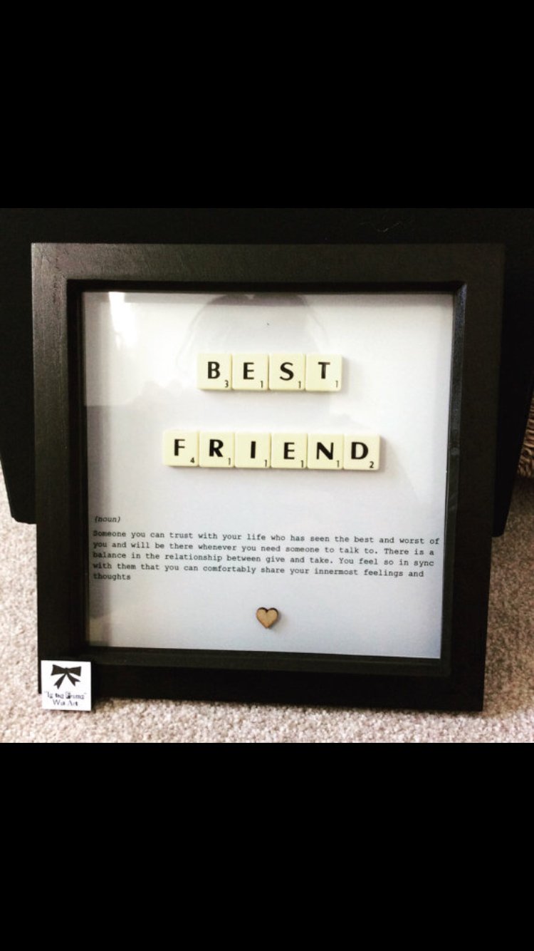 Image of Best Friend Scrabble Frame with Quote