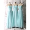 Simple Mint Blue Sweetheart Long Chiffon Prom Dresses, Bridesmaid Dresses, Party Dresses