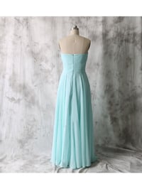 Image 2 of Simple Mint Blue Sweetheart Long Chiffon Prom Dresses, Bridesmaid Dresses, Party Dresses