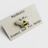 Image 2 of MANCHESTER BEE ENAMEL PIN BADGE - YELLOW
