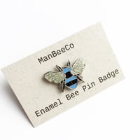 Image 1 of Manchester Bee Blue Enamel pin badge