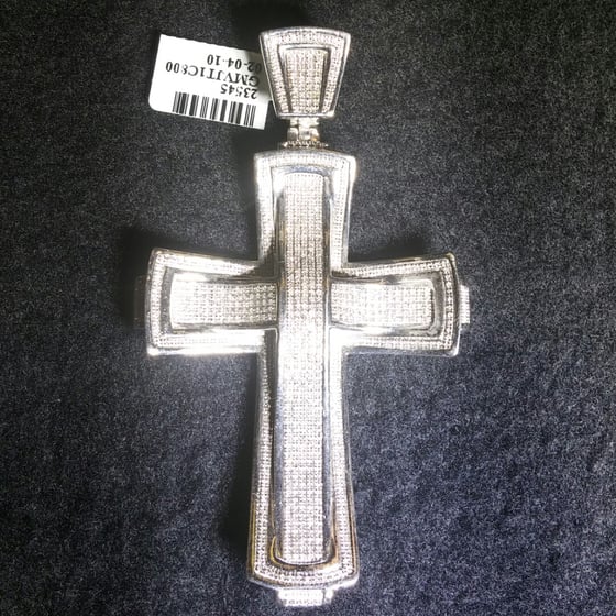 Image of Silver Diamond Cross Charm