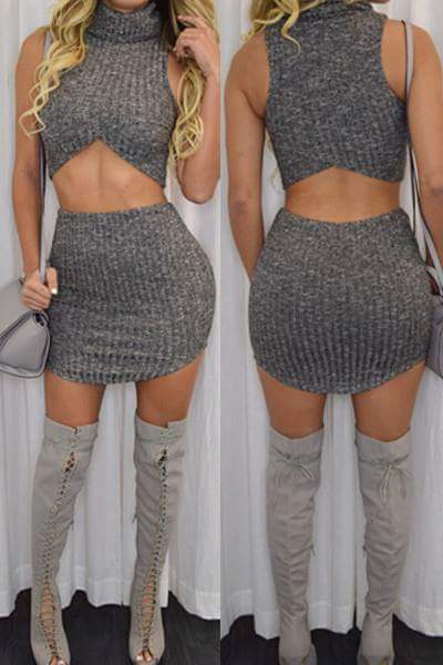 Image of two piece skirt set