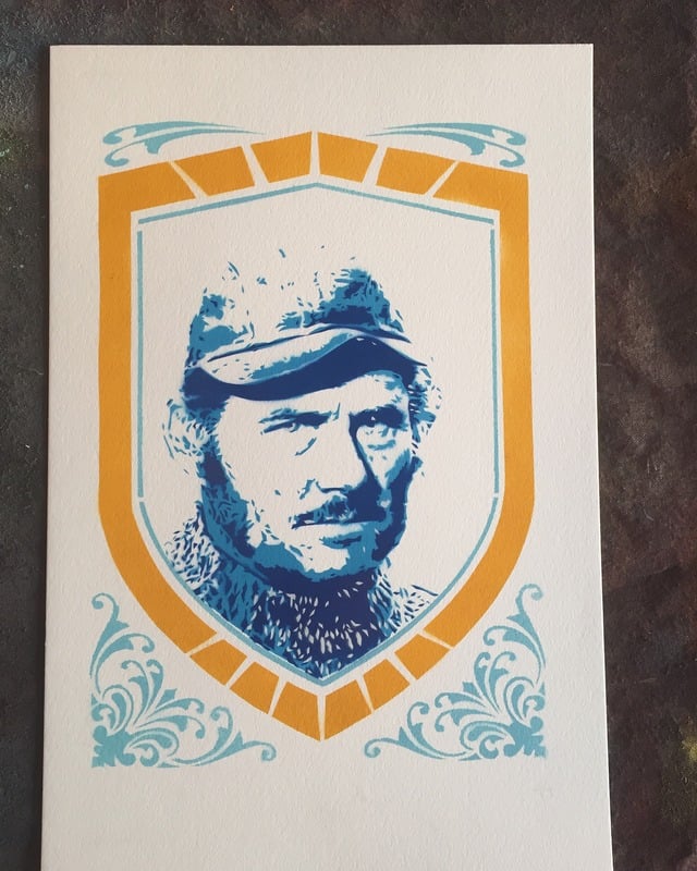 Image of Jaws Captain Quint 12"x18" original