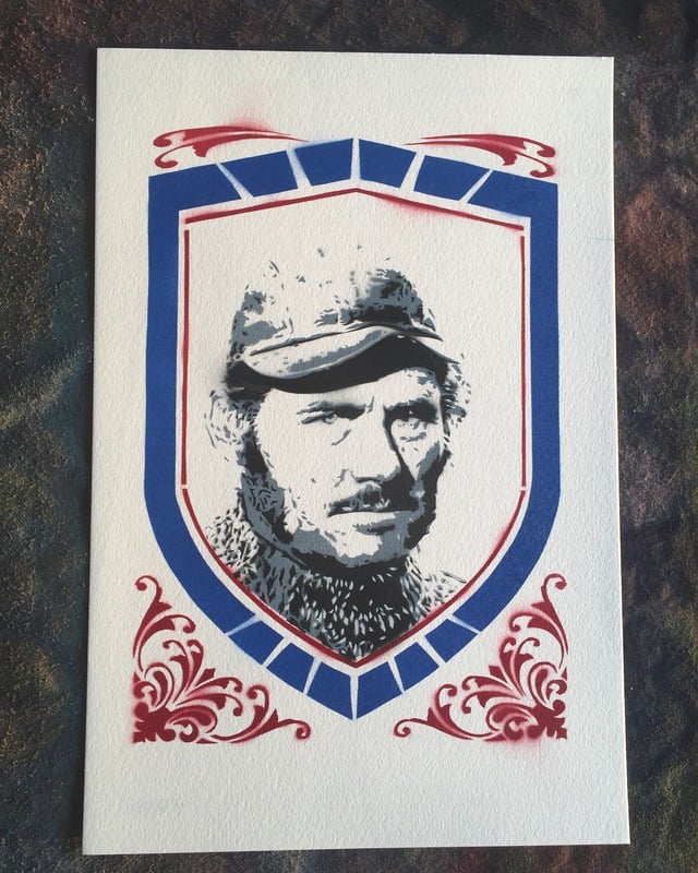 Image of Jaws Captain Quint original 12"x18"