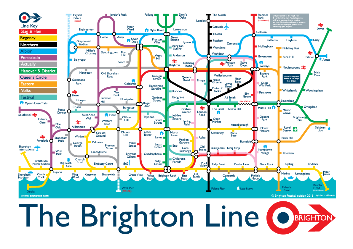 The Brighton Line 2016 Festival edition - A2 size, signed | Sean Sims