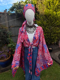 Image 3 of Pefkos co ord sarong set red and blue