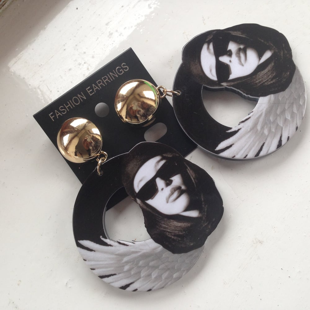 Image of AALIYAH ANGEL WINGS Statement Earrings