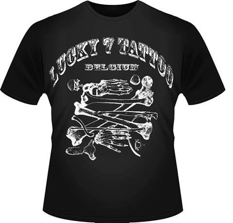 Image of Lucky 7 Tattoo - Black bones