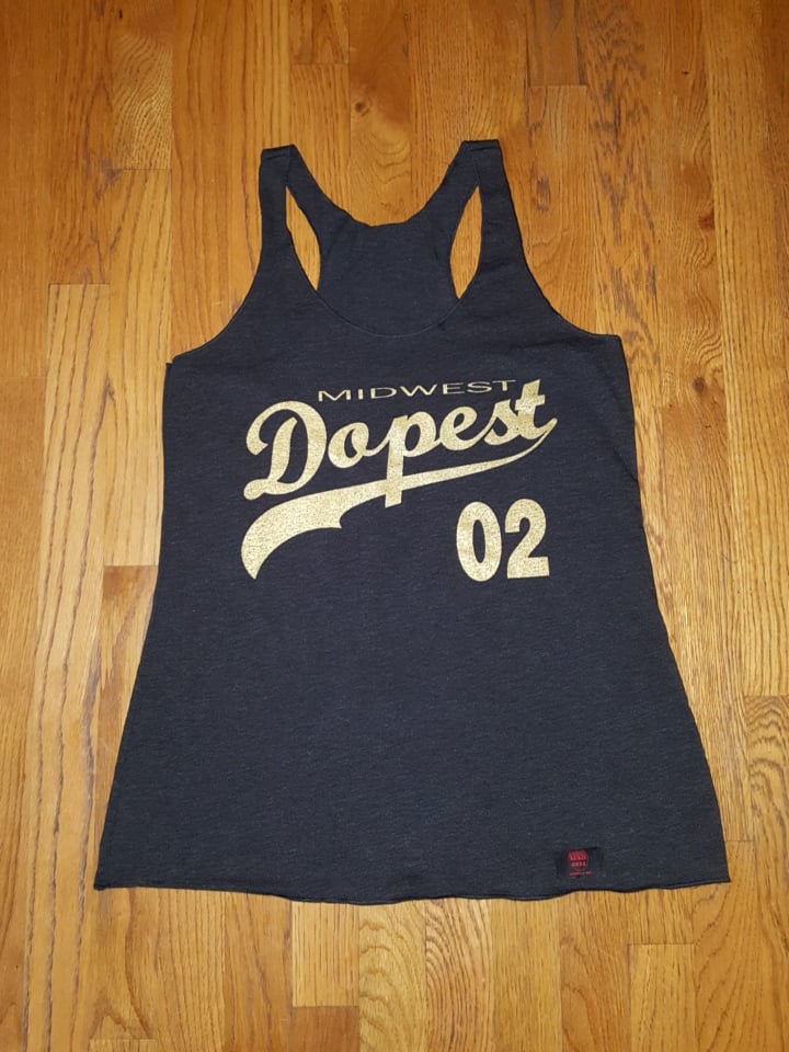 Image of Womens MidWest Dopest Black & Gold Tank