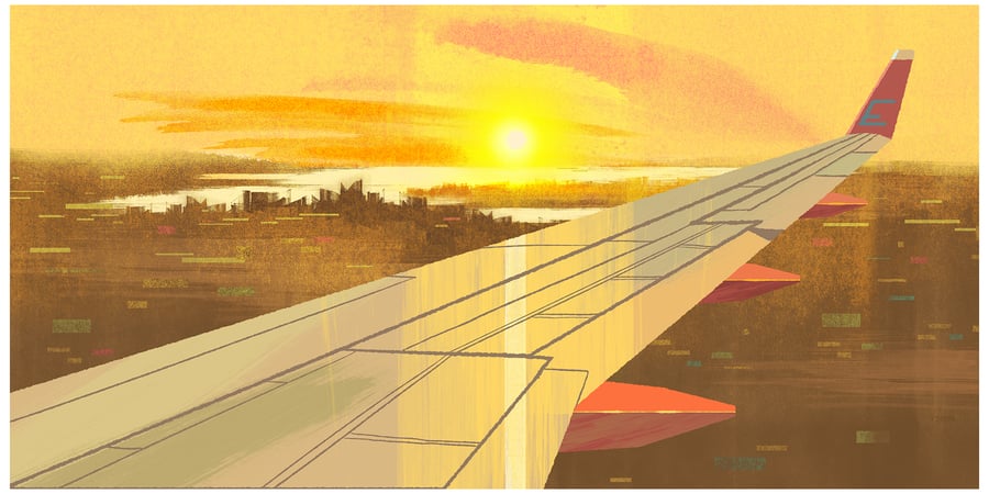 Image of evening flight 11x22