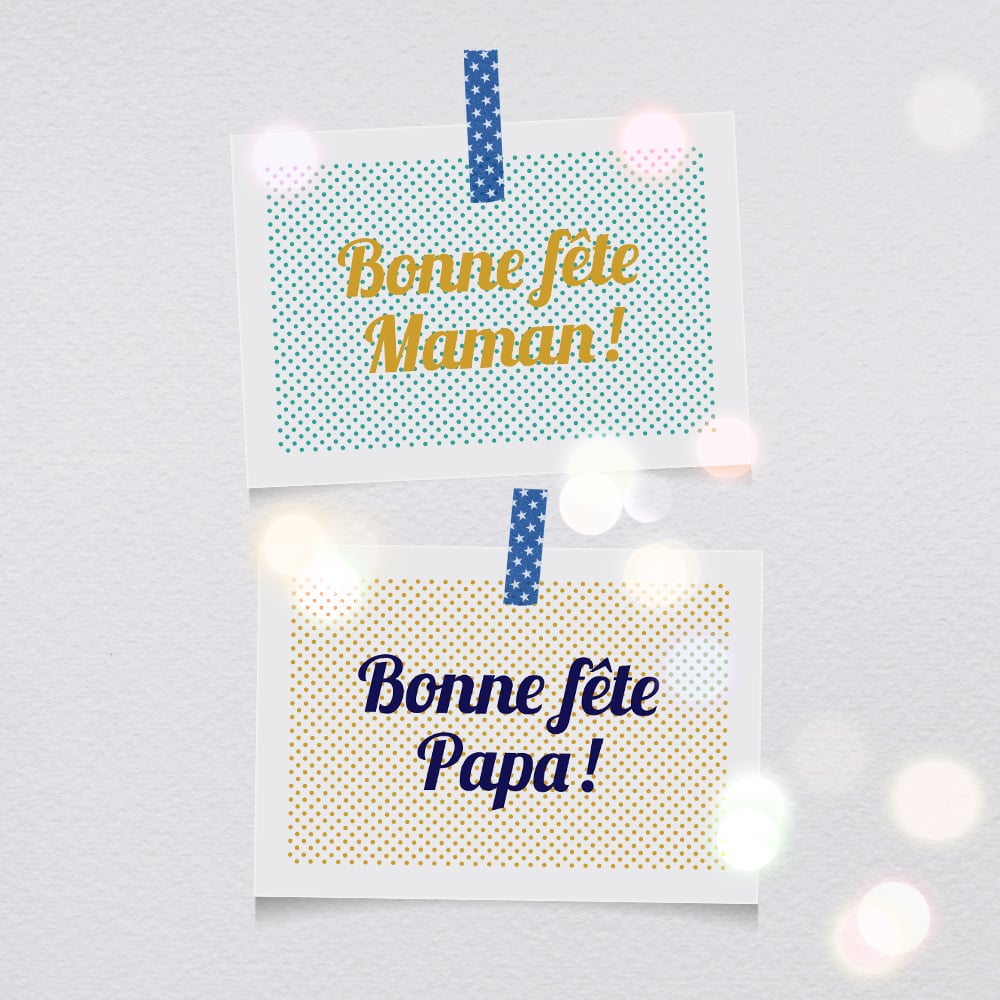 Image of Cartes-postales Bonne fête Maman/Papa !