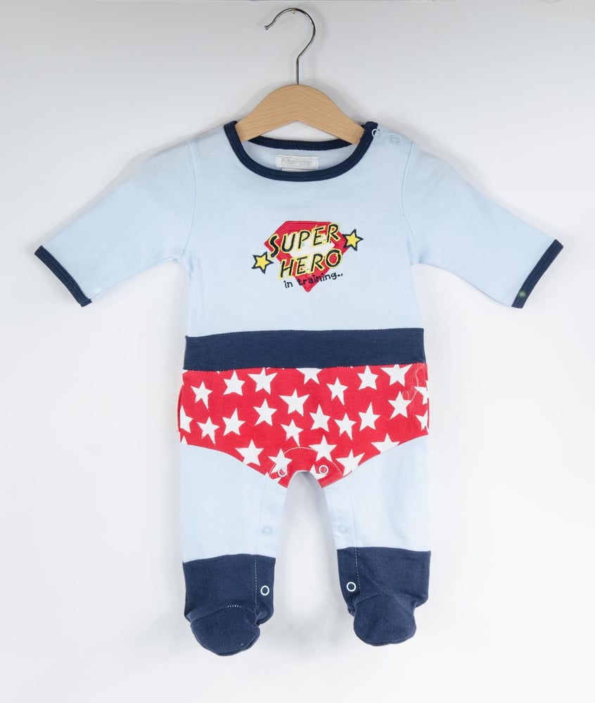 Image of Baby Boys Superhero Baby Grow 