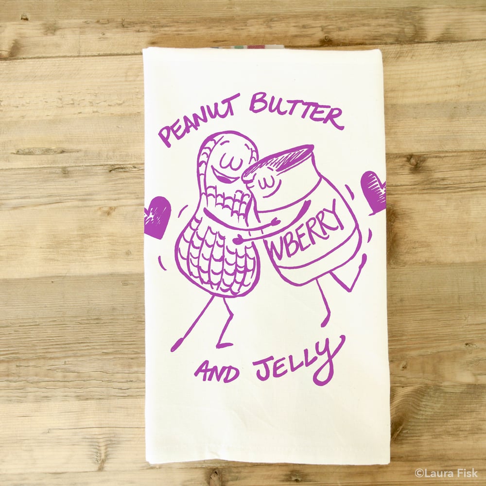 Image of Peanut Butter and Jelly Tea Towel