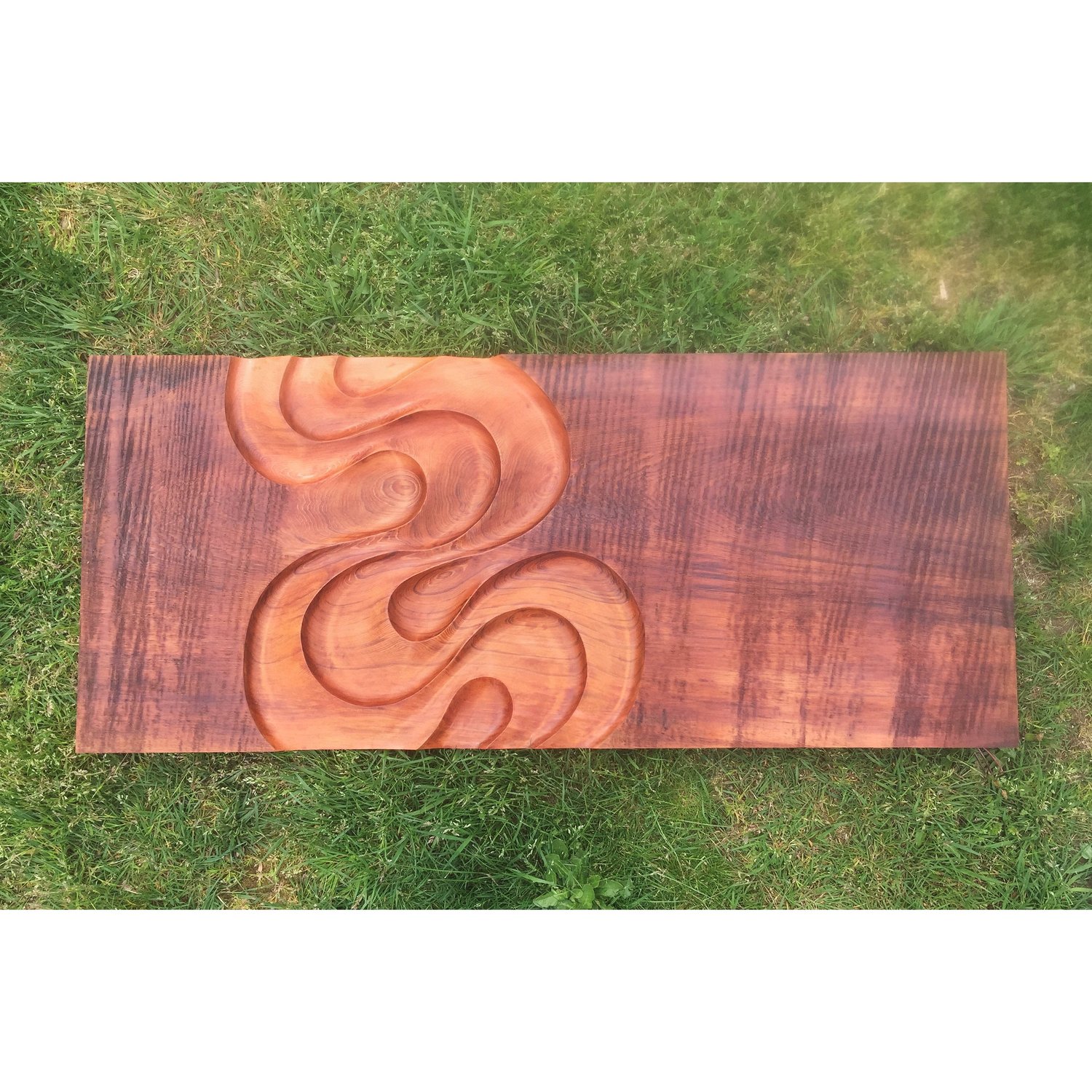 Image of Colliding with nothing else. Red cedar wall hanging