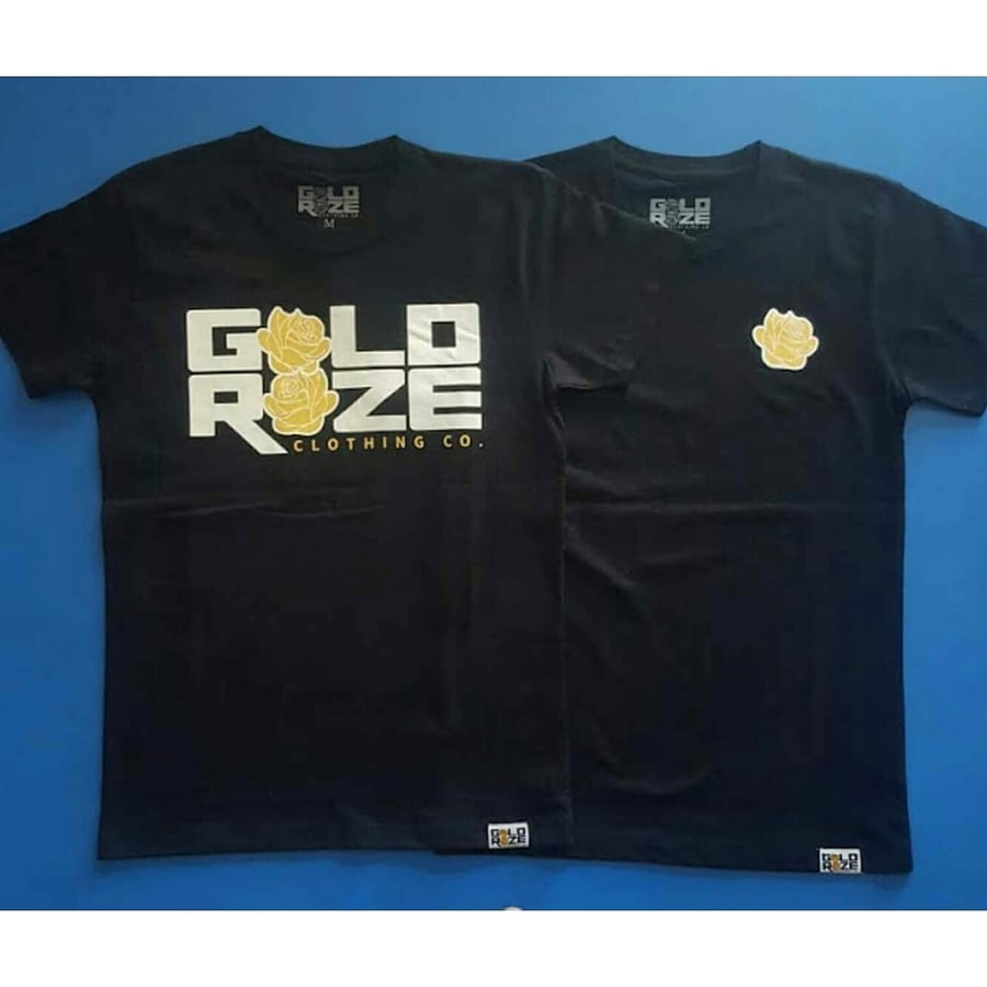 Image of Gold Roze black Shirt with logo